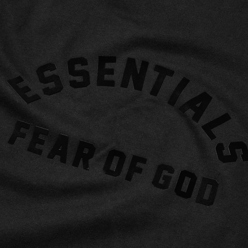 Fear Of God Essentials Heavy Jersey Crewneck Jet Black T Shirt