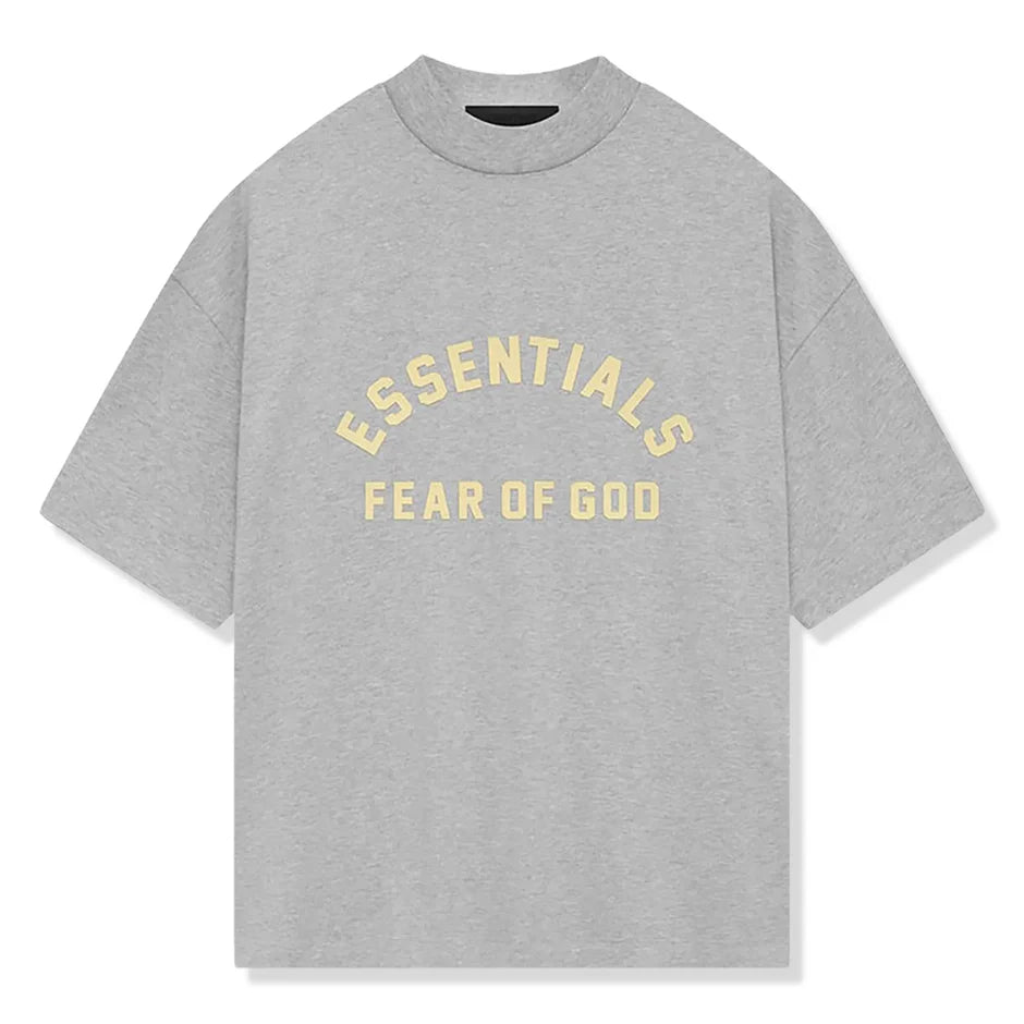 Fear Of God Essentials Heavy Jersey Crewneck Light Heather Grey T Shirt